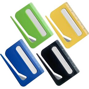 3-in-1 Letter Opener – Envelope Mail Opener Tool with Concealed Blade, Magnifying Glass, and Scale for Office Home Use 4Pcs