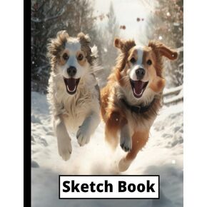 كتاب رسم: لفنان رسم ورقة ورق فارغة 8.5 "× 11" - دفتر 100 صفحة كتاب ورق فارغ لطلاء الرسم الكتب المراوغة: تغطية مع الجراء الجميلة