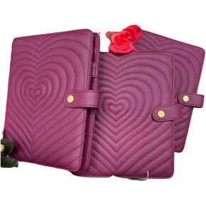 A5 PU Vegan Leather 6 Ring Planner Cover Binder Budget Book Diary Journal refillable