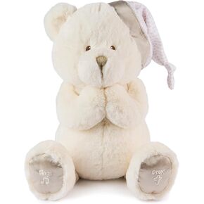 GUND Animated Goodnight Prayer Bear, Spiritual Plush Teddy Bear, Sensory Toy Stuffed Animal for Ages 0 and Up, Cream, 11"