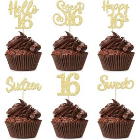 36Pcs Gold 60th Birthday Cupcake Toppers Cheers to 60 Cake Toppers Sixty Happy 60th Number 60 Cupcake Picks for 60th Birthday Wedding Anniversary Party Cake Decorations Supplies