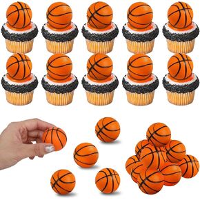 12 PCS Baseball Cupcake Toppers Assembled Sport Theme Ball Cupcake Picks 3D Basketball Birthday Party Decorations for Baseball Theme Baby Shower Birthday Party Cake Decorations Supplies White