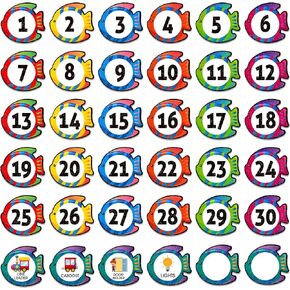 Whatsign 36pcs تصطف المواقع للاصطدامات أرقام الطابق في الفصل الدراسي لبطانة الفصول الدراسية التي تصطف على صفات الأشكال لأرقام صف لرياض الأطفال في مرحلة ما قبل المدرسة إلى اللوازم المدرسية