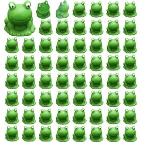 60pcs Mini Frogs Garden Decor | التماثيل الضفدع الأخضر | الضفادع الراتنج الصغيرة | ديكور المنزل المصغر | مصغرة بلاستيكية ضفدع أخضر | جنية حديقة ديكور | دمية ديكور