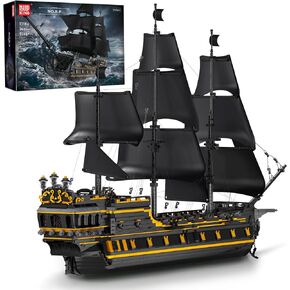 Mould King Large Pirates Ship Model Building Blocks Kits, MOC Black Pearl Sailboat Model Construction Set to Build, Gift for Kids Age 8+/Adults Collections Enthusiasts (5266+ Pieces)