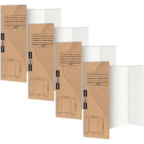 Rsgift 48 x 36" Tri-fold Poster Boards,Premium Corrugated Presentation Boards with Double Sided Tapes,Display Boards for School Project,Exhibitions,Business Presentation(4 PACKS)