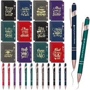 48 Pcs 2025 Nurse Appreciation Gifts Bulk Thank You Nurse Week Gift for Men Women, A5 Spiral Journal Notebooks with Retractable Ballpoint Pens Bulk for Graduation Birthday