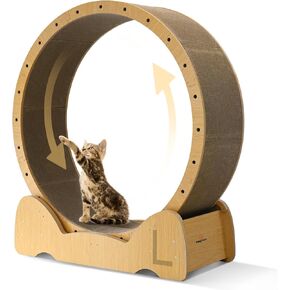 Homegroove Corrugated Cardboard Cat Exercise Wheel, 43 Inch Large Cat Wheels for Indoor Cats,Versatile Cat Running Wheel Treadmill for Cat's Weight Loss and Health (XL)