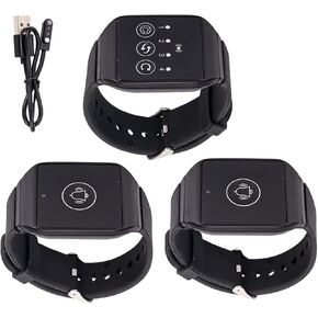 Wrist Pager, Alarm for Elderly, Watch Pager for Restaurant Paging System, Caregiver Pager Emergency Call Bell, Multipurpose IPX7 433.92MHz (2 for 1)