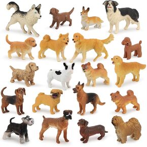 Muchfun 20Pcs Dog Toy Figures for Kids, Toy Animals Figurine for Cake Toppers
