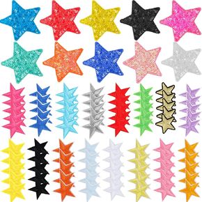 90 PCS DIY STRANS PATCHES مجموعة بما في ذلك 10 PCS COLLUTFUL SENITAR STAR IRON ON