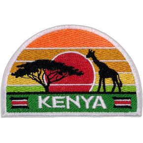 Savannah Sunset Kenya Patch - 2 بوصة ، تصحيح سفر Africa Cool Africa - الحديد على/خياطة على بقع السفر المطرزة لحقائب الظهر