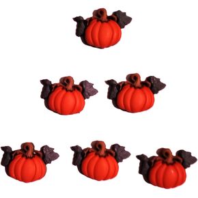 مجموعة Fall/Halloween من خلال أزرار وزينة - Orange - 6 قطع - فردي اليقطين