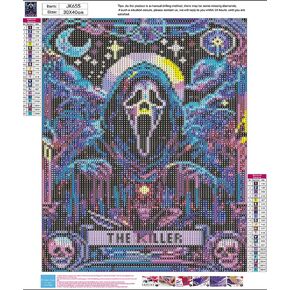 GXGLLPZBY 5D Diamond Painting Kit for Adults Beginners,DIY Skull Moon Star Paint by Diamond Art Kits,Suitability Friends Full Round Drill Diamonds Dots Gem Art,Home Wall Decor 11.8x15.8 Inch