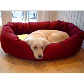 Majestic Pet 36 "X 52" Bagel Dog Bed ، X-Large ، Burgundy/Sherpa