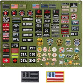 Axen Tactical Patch Display Plander Board with Molle System ، منظم عرض البقع العسكرية لمجموعة شعارات المعنويات القتالية للجيش ، الأسود مع نظام موللي