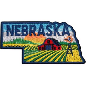Proud Nebraska Patch – 2 inches, Cool Nebraska Iron On Patch – Embroidered Cornhusker State Patches Iron On/Sew On for Jackets