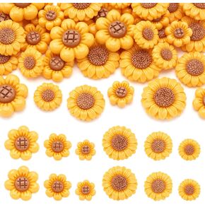راتنجات مسطحة راتنج عباد الشمس cabochons ملونة ديزي زهرة غير مستقرة سحر الزهور تزيين الأزهار لمجوهرات DIY الحرف القصاصات الشعر مقطع الشعر