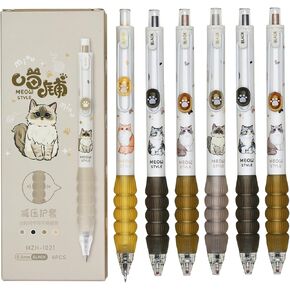 Maydahui 12 PCS Cute Cat Rollerball Gel Pens Novelty Cartoon Animal Pen Aesthetics Pens Kawaii Kitty Paw Black Ink for School Party Office