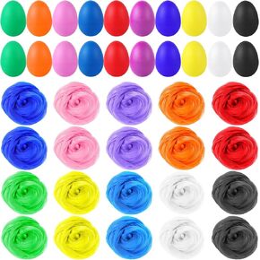 Augshy 60 Pcs Egg Shaker Musical Instruments for Kids, 36 Packs Maracas Eggs with 24 Packs Dance Scarves for Kids Music Learning Birthday Gifts Christmas Easter Party Favors