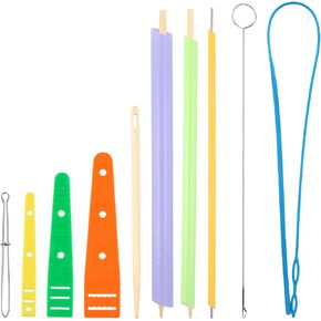 Quick Turn Fabric Set, Versatile Fabric Tube Turners for Sewing Drawstring Threader Tool Fabric Turning Tube Assorted Sizes Fast Turn Sewing Tool for Crafts DIY Knitting Handmade
