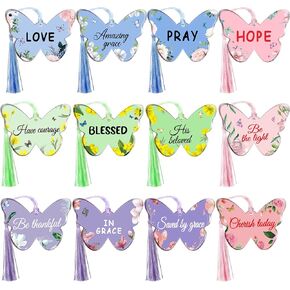 Marsui 36 PCS Acrylic Longmarks Home's Mother Homples Christian Drapprent Book Harks with شرابات للكنيسة للكنيسة الكتاب المقدس الحفلات الملهمة لعشاق مجموعة هدايا Mom Group (Butterfly)