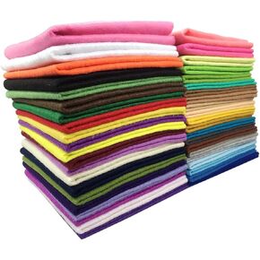 misscrafts 42pcs 8 "x8" 1.5 مم سميكة ناعمة ناعمة من الألواح القماش غير المنسوجة حزمة DIY Craft Craft Sequing Square Square مع كيس الخيط
