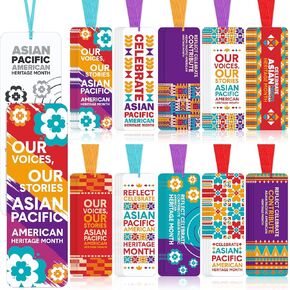 Tenceur 200 Pcs Asian Pacific American Heritage Month Bookmarks Bulk Asian Pacific American Heritage Month Gifts Aapi Decorations for School Teacher Aapi Supplies Classroom Rewards