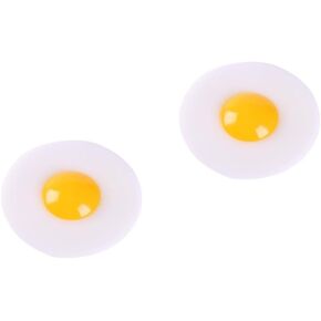 2 عبوة واقعية مزيفة من الدعائم البيض المقلي - ديكورات حداثة اسفنجي لصالح حفلات عيد الفصح ، وهدايا الطهي المزحة وعروض الأطعمة المصغرة