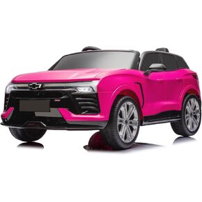 Hetoy 24V 2-Seater SUV Licensed Chevrolet Blazer Ride On Car Toy w/Parent Remote Control, 3 Speeds, Wireless Music, MP3 Player, Electric Car for Kids Ages 3-8, Pink