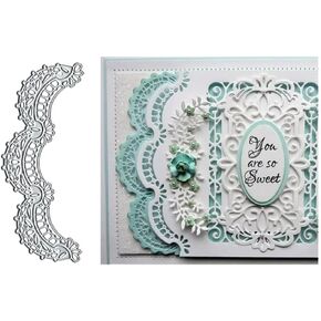 Wave Lace Edge Border Frame Metal Cutting Die Cuts, Edge Border Dies Embossing Stencils DIY Crafts Cards Cutting Dies Cuts for DIY Embossing Card Making Photo Decorative Paper Dies Scrapbooking