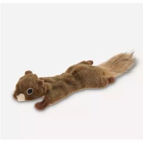 Crazy Comfy Realistic Squirrel Flattie Dog Toy - Crinkle, Squeaker