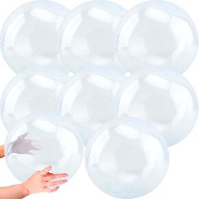 8 Pieces 16 inch Inflatable Clear Beach Ball Inflatable Transparent Swimming Pool Ball for Summer Beach Pool Party Favor