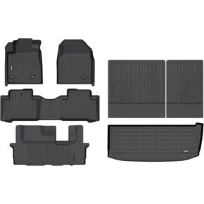 ANBINGO®Floor Mats & Cargo Liner Custom for Honda Pilot 2009-2015 Full Set Waterproof Car Mats All Weather Guard TPE Pilot Mats Set Black
