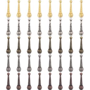chgcraft 40pcs 5 ألوان نصائح TIE Bolo الاستبدال نهاية سحر السحر نهاية سلك لربطة عنق البولو