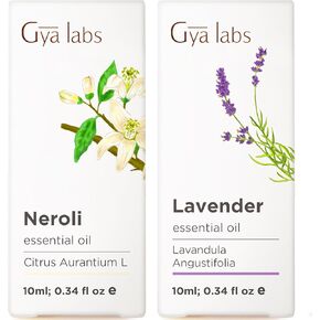 زيت Gya Labs Neroli الأساسي للزيت الأساسي للناشر والخزامى لمجموعة الناشر - 100 ٪ من الزيوت العطرية العطرية الطبيعية - 2x0.34 Fl Oz