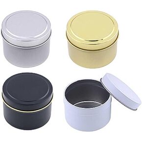 Teensery 4 PCS Candle Tins 4 Oz Candle Candle Jars Candle Boatsle مع أغطية لصنع شمعة DIY (2.56 × 1.89 بوصة)