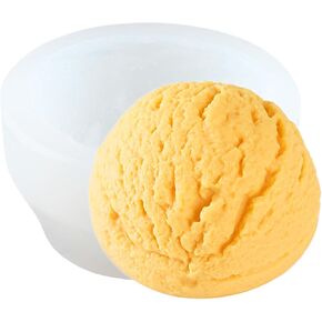 Ice Cream Ball Candle Mold Ice Cream Ball Silicone Candle Molds for Candle Making Mold Candle Home Decorate Mold Aromatherapy Candles Gypsum Resin Casting Clay Craft