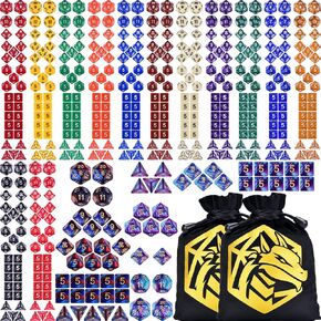 تم تعيين Dice RPG الممتد 15 × 31 زهر متعدد السطوح (465pcs) لألعاب لعب الأدوار DND (15 لونًا)