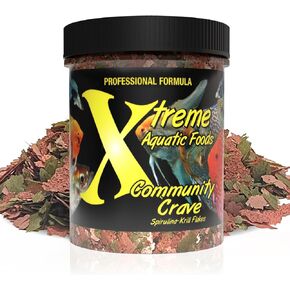 Xtreme Community Crave Flake - Krill & Spirulina Blend for Vibrant Colors, Immune Support and Digestive Health, Tropical & Freshwater Fish Nutrition – Premium Community Aquarium Food (3.5oz)