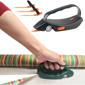 2 PCS Wrapping Paper Cutter, Gift Wrap Cutter Tool with Wheels for Birthday Christmas Holiday, Straight Line Wrapping Paper Cutter Slider with 3 Replaceable Blades, Wrapping Paper Roll Cutter Tool Set