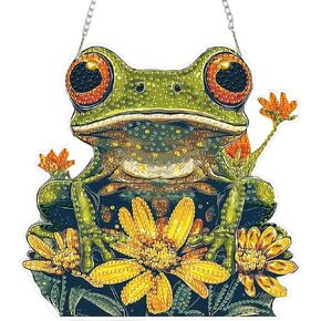 Senqao Frog Diamond Art Att Kit للبالغين ، وحجر الراين الخاص ، DIY أكريليك 5D الماس للفنون