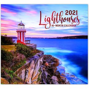 2021 Lighthouses 16-Month Wall Calendar for Planning, Scheduling, and Organizing