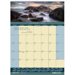 House of Doolittle 2025 Monthly Wall Calendar, Landscapes, 12 x 16.5 Inches, January - December (HOD362-25)