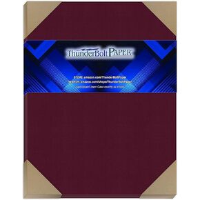 25 Dark Burgundy Linen 80# Cover Paper Sheets - 8.5 × 11 بوصة حرف قياسي | حجم النشرة - 80 رطل/رطل من الوزن - إنهاء الكتان الدقيق - Cardstock جودة الصبغة العميقة