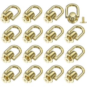 uxcell metal ball studs prolsts d ring ، 16 pcs ball post buttons studs prots with screat for pass chain connector diy art crafts (dark gold) in Kuwait