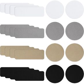 24 PCS بقع أحذية للثقوب ، 4 ألوان مستطيلة مستطيلة أحذية الكعب إصلاح التصحيح تصحيح كعب لاصقة من طقم مجموعة أدوات تصحيح رقعة رقعة أدوات تصحيح للأحذية أحذية جلدية شبكية