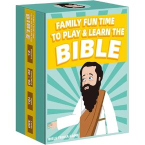 Family Fun TIME to Play and Learn The Bible, with 300 Trivia Cards and Over 500 Questions, Great Christian Gift | Fun Trivia Games for Families, Bible Games for Best Xmax Gift.
