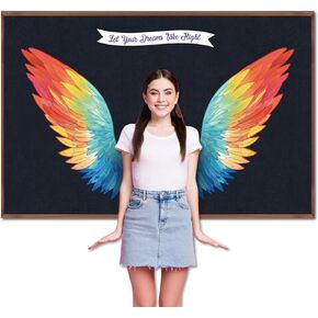 3 Pcs Rainbow Wings Classroom Bulletin Board Decoration Set Let Your Dreams Take Flight Classroom Bulletin Board Paper Cutout Accent for Wall Chalkboard Decor