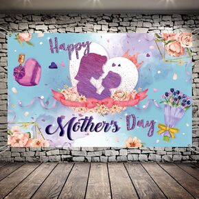 لافتة خلفية عيد الأم السعيد الأرجواني ، روز هارت أم الأم ، ديكور الحفلات ، لافتة خلفية عيد الأم ، لافتة عطلات معلقة ، 6 * 4 أقدام